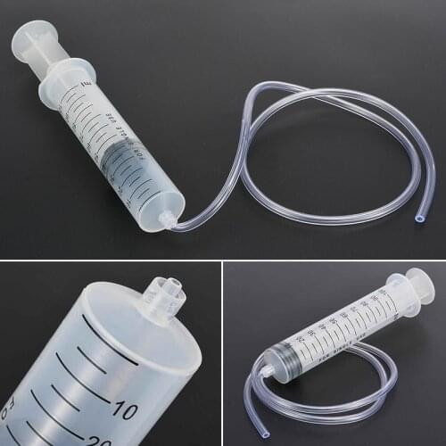 100ml Plastic Syringe Disposable Dosing Syringe with 80cm Hose For Oil Glue Flux Measuring Nutrient Hydroponics Lab Medical Tool