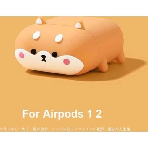 3D Cute Corgi Cover For Apple Airpods 1 2 Case Earphone Silicone Bluetooth Wireless Protective Case For AirPods Pro Cat Dog