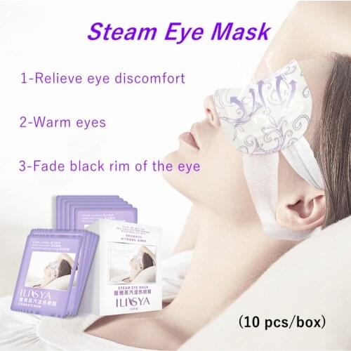Steam Eye Mask Warm Eye Patch Dark Circle Remover Relieve Fatigue for Travel Sleep Relax-10pcs