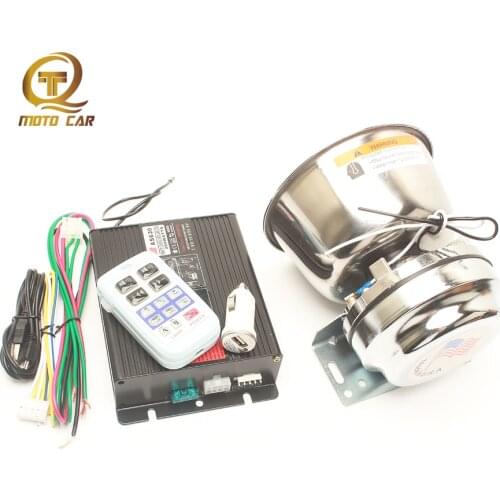 Universal Multi-tone 8 Sound Police Siren Megaphone Speaker DC12V 200W Wireless Alarm System Horn Super Loud Truck Boat Car Horn