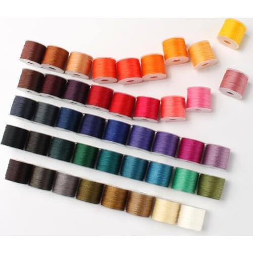 0.5mm Round Waxed Thread Polyester Cord Wax Coated Strings for Braided Bracelets DIY Accessories Leather Craft Sewing 20M/Roll