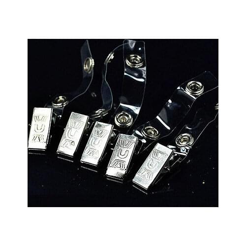 10Pcs ID Badge Lanyard Key Card Holder Metal Badge Name Tag Lanyard Clip