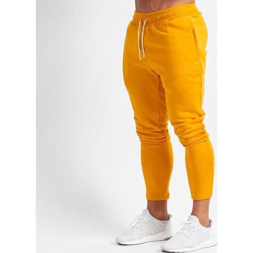 2021 Casual Skinny Pants Mens Joggers Sweatpants Fitness Workout Four Seasons Pure Colour Outdoor Sports Pants