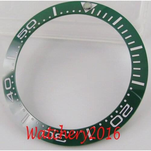 39.9mm Green Ceramic Watch Bezel Insert For Automatic Mens Watch Face Inner Diameter 31.6mm Watch Replacement Accessories