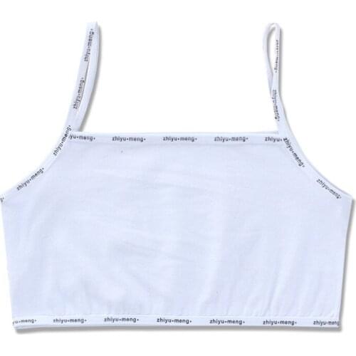 4pcs/Lot Training Bras Girls Teen Teenage Letter Vest Cotton Spandex Brassiere 8-14Years