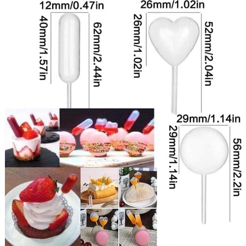 50 Pcs/pack Dessert Juice Straw Dropper Flow Heart Clip Straw Burette Dessert Kitchen Baking Decoration Cake Baking Tool
