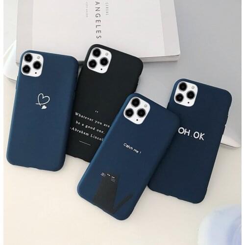 Ottwn Love Heart Letter Animal Phone Case For iPhone 11 Pro Max 12 Pro Max X XR XS Max 7 8 6s Plus Soft TPU Silicone Back Cover