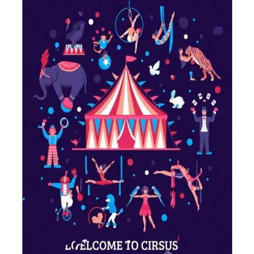 Circus decoration party performers flat tent backdrops polyester or Vinyl cloth High quality Computer print wall background