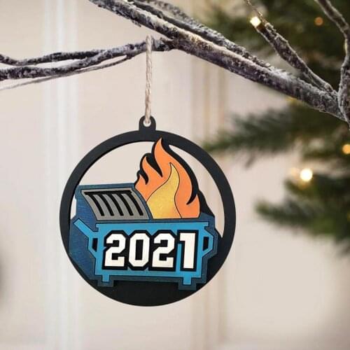 Dump Fire Wooden Christmas Tree Creative Hanging Decoration Pendant With Rope Drop Christmas Ornaments Pendant Party Supplies