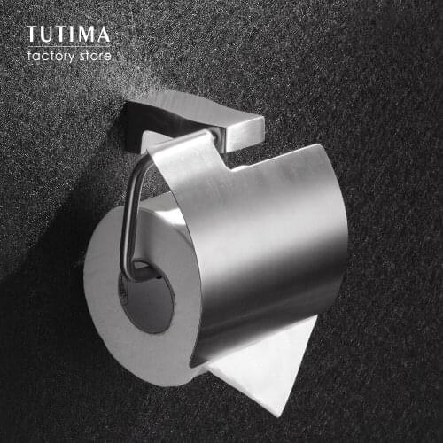 Tutima Brushed Toilet Paper Holder Toilet Roll Holder Wall Mounted Bathroom Paper Holder Bathroom Accessories Paper Shelf