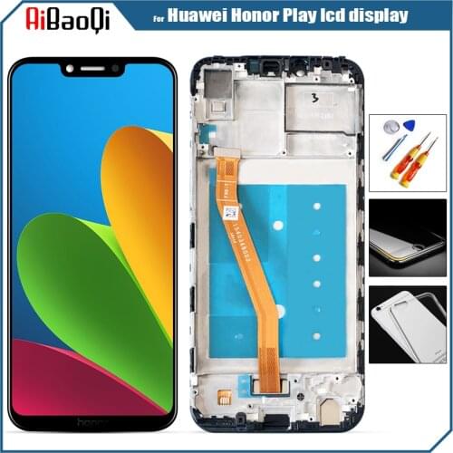 For Huawei Honor Play LCD Display with Frame Digitizer Assembly Touch Screen COR-L29 LCD TouchScreen Repair Part