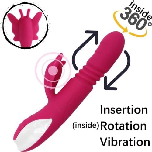 Inserting Rotating Double Vibrators for Women Clitoris Vagina Dildo Vibrator Sex Toys for Woman Couples Adult Erotic Sex Shop