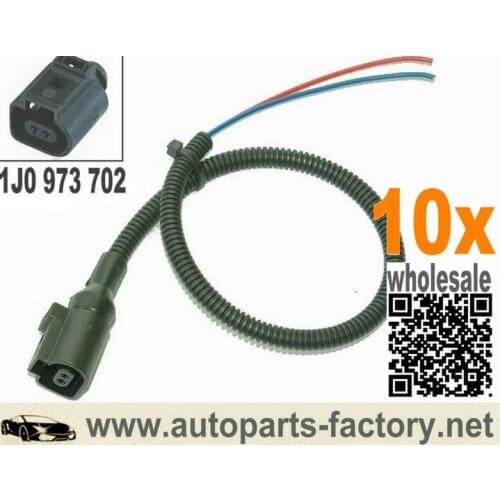 Longyue 10pcs 2 way Conctor Plug Pigtail 1J0973702 1J0 973 702 for VW AUDI Jetta Golf GTI
