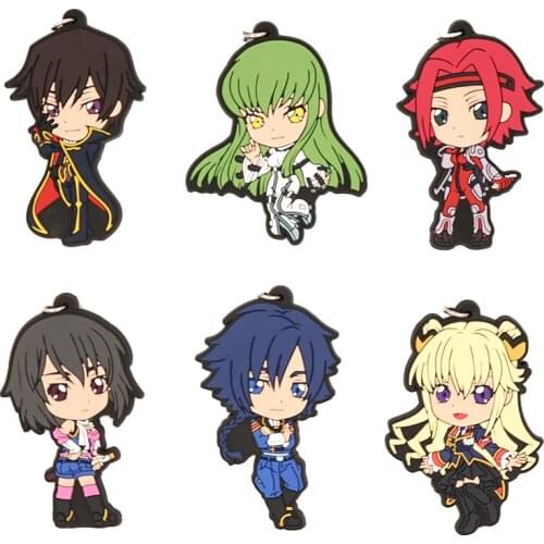 Code Geass GAIDEN Anime Lelouch C.C. Kallen Leila Malcal Akito Ayano Rubber Keychain