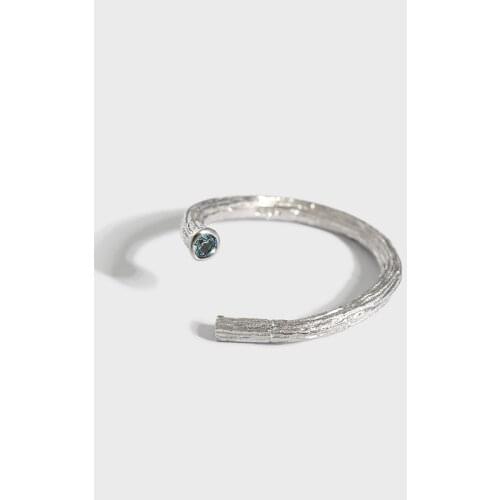 New 925 Sterling Silver Irregular Surface Rings For Women Jewelry 2021, Elegant Blue Crystal Finger Ring Woman Friends Gifts