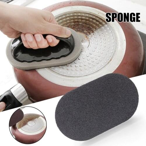 Kitchen Accessories Emery Sponge With Handle Kitchen Pot Brush Reusable And Washable Rust Cleaning Tool Pot Dish Scrubber