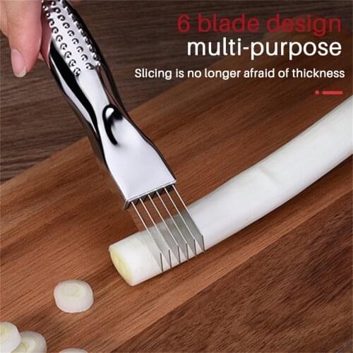 Kitchen Multifunction Onion Knife Cutter Graters Vegetable Tool Chopper Sharp Stainless Shredded Green Onion Knife Cut Slicer