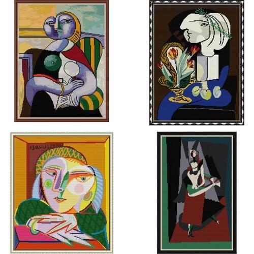 Picasso Character Abstract Art Painting Series Cross Stitch Kit 14CT 11CT Embroidery DIY Needlework Set Home Decoration Painting