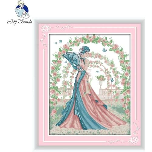 Joy sunday figure style Bride DIY Handmade Cross Stitch Embroidery Kits Design Home Decoration Needlework Cross-stitch Decor