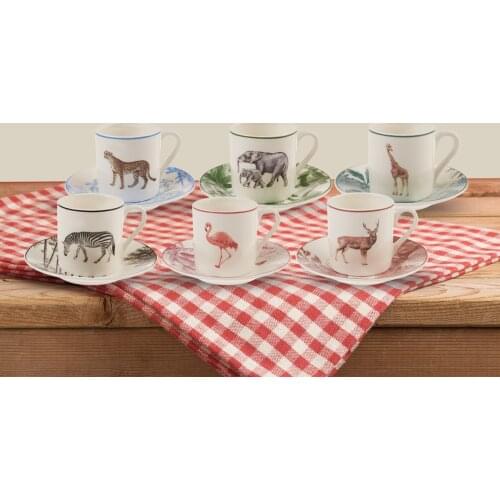 6 Person Coffee Cup Set 6 Pcs Coffee Cups 80 ml 6 Pcs Coffee Saucers Porcelain Classic Turkish coffee Traditional Taste