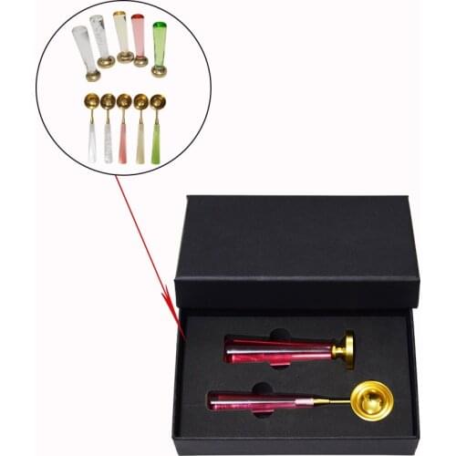Crystal gift box set wax stamp spoon for wedding invitation sealing