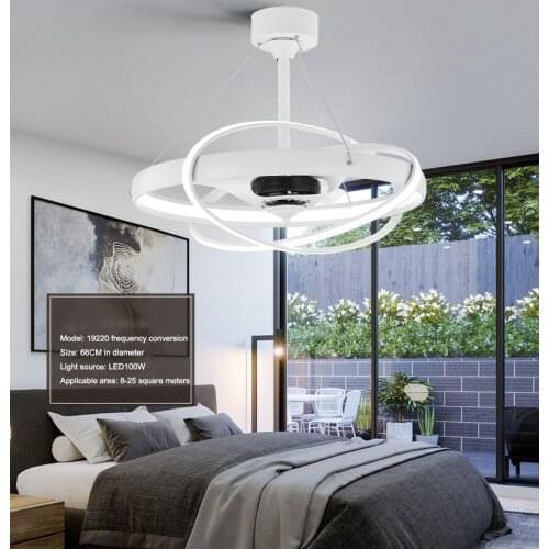 European style negative ion invisible ceiling fan creative personality LED fan and LED lamp for living room and dining room
