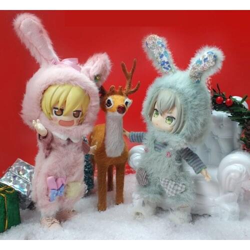 Ob11 baby egg BJD long sleeve GSC top overalls rabbit ears cotton doll clothes suit