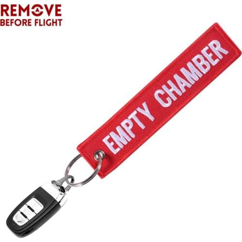 6 PCS/LOT Red Empty Chamber Keychain for Aviation Gift Promotion Christmas Gifts Keychains Luggage Tag Embroidery Crew Key Chain