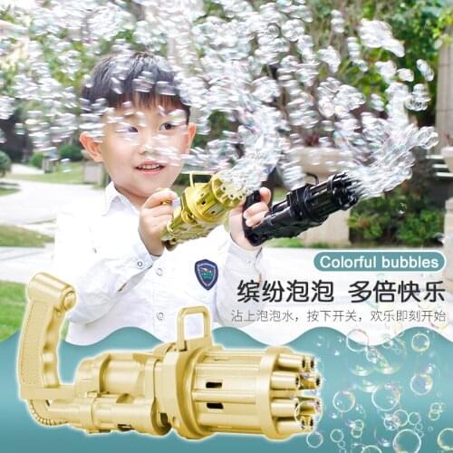 Hot Sale Electric Bubble Blowing Gun Toys With Mini Fan Gift For Children