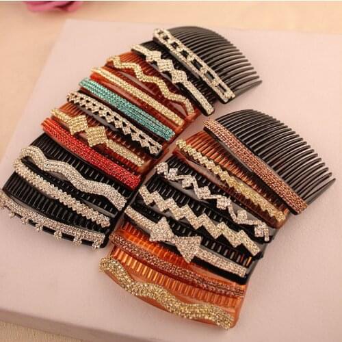 Random delivery,Shining Crystal Rhinestone Tuck Comb Pin Hair Clip for Girls Hair Dressing A variety of Styles