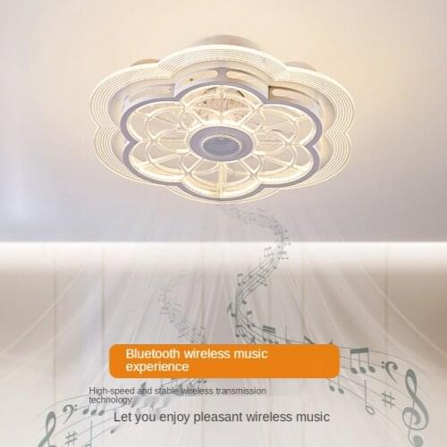 Stereo Bedroom Fan Lamp Invisible Ceiling Fan Lights Living Room Dining Room Mute Household LED Ultra-Thin Ceiling Lamp with Fan