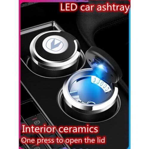 Car LED Ashtray For Changan CS75 Yidong CS55 CS35PLUS CS85 V7 Ceramic Liner Car Ashtray Automotive interior1pc