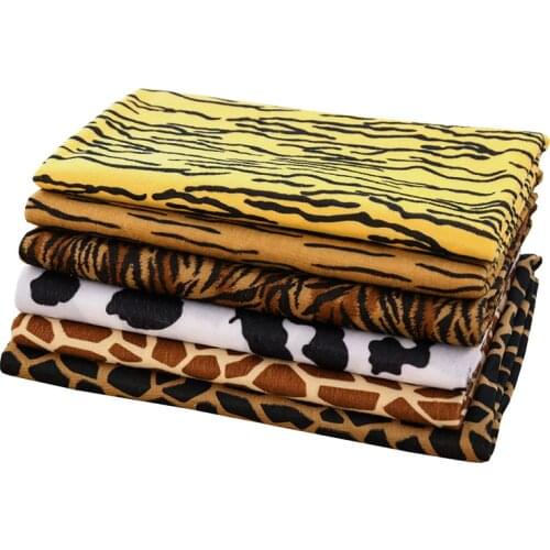 Thin Plush Fabric In Winter Cheap Brushed Leopard Print Fabric For Stage Costumes And Toy Dolls 45*150cm KTJ1226