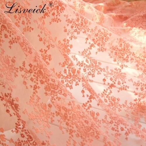 Tulle Lace Flower Embroidery Fabric Wedding Dress Curtain Baby Clothes Background Cloth Handmade Diy