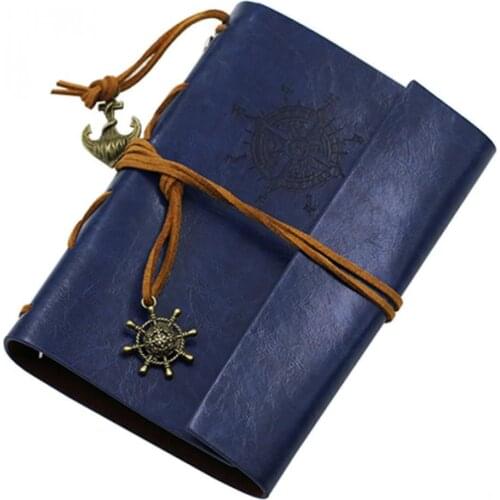 Retro Leather Cover Refillable Blank Line Spiral Notebook Corsair Nautical Journal Planner Diary Loose-leaf Sketchbook Scrapbook