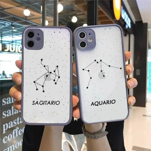12 constellations zodiac signs Protection Bumper Phone Case For iPhone 12 11 Pro XS Max XR X 8 7 Plus Matte Shockproof Cover