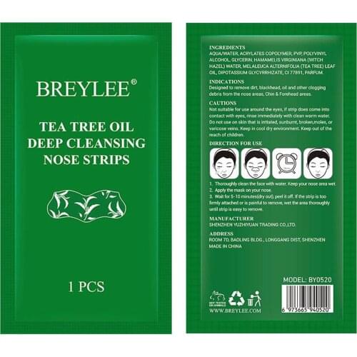 BREYLEE 10Pcs Nose Pore Strips Face Blackhead Removal Deep Cleansing