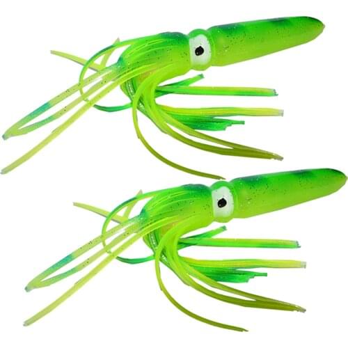 2pcs Soft PVC Octopus Lures Fishing Squid Skirt Lure Trolling Bait Lifelike Big Game Skirts Baits for Sea Fishing