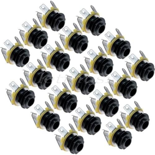 20Pcs Black 1/4inch 6.35mm Mono Input Jack Socket For Guitar Amp fx Pedal