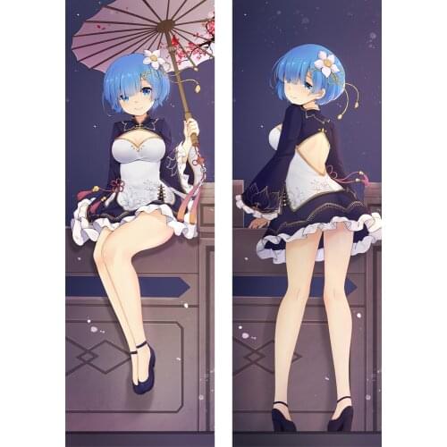 2020 Anime Re:Zero Starting Life in Another World Dakimakura Hugging Body Pillow Case Cheongsam Rem Design Throw Pillow Cover