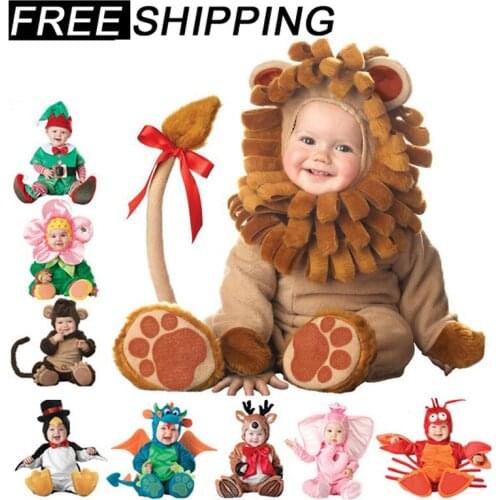 2021 Baby Rompers Newborn Clothes Animal Pirate Dinosaur Penguin Santa Claus Carnival Christmas Elf Halloween Costume for Kids