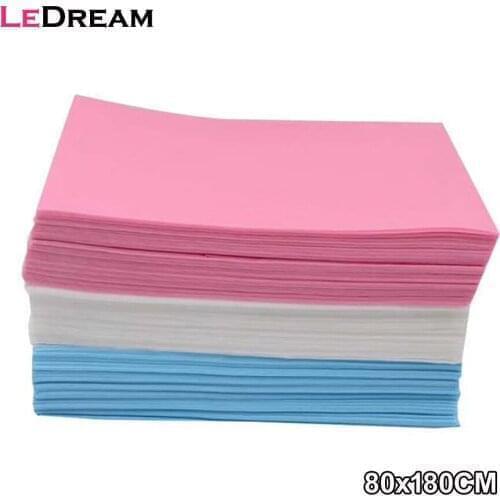 50pcs/pack Disposable Waterproof Non-Woven Cotton Bed Sheet Coverlet Table Cover For SPA Massage Salon Body Scrub 80x180cm