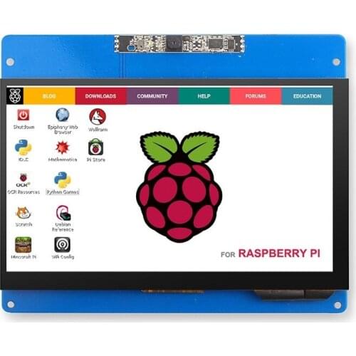 7 inch Touch Screen Display 1024x600 Resolution Monitor with 2MP Camera Micophone for Raspberry Pi 2/3B/3B+/4B