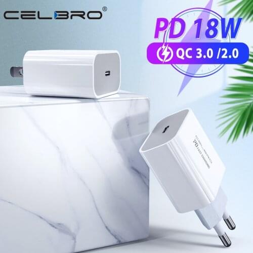 For Apple 18W Usb C Power Adapter 18W QC PD 3.0 Charger USB Type C Plug for IPhone 12 Pro Max Homepod mini Xiaomi Fast Charging