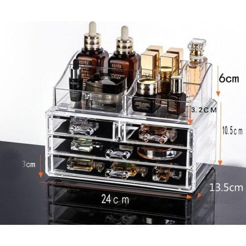 Acrylic Makeup Organizer Storage Boxes Make Up Organizer For Jewelry Cosmetics Brush Lipstick Organizer home Storage Drawers Box
