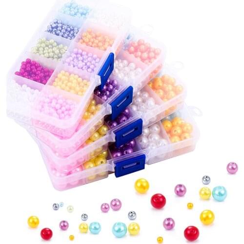DIY Jewelry Making Kit 4/6/8/10mm ABS Imitation Pearl Beads Round Loose Spacer Beads For Jewelry Making Necklace Bracelet