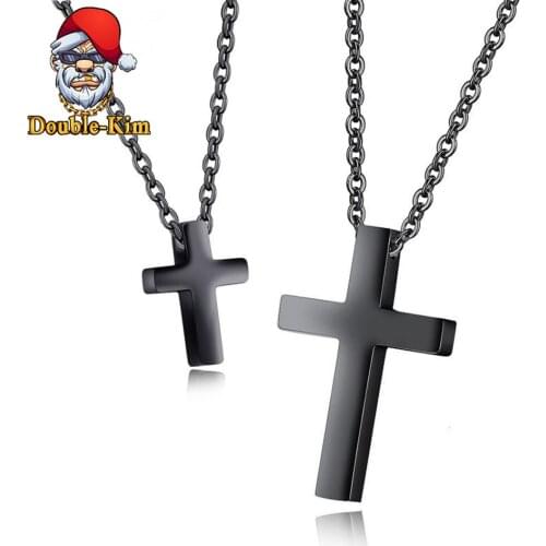 Three Color Cross Men Necklace Hip-Hop Street Culture Titanium Stainless Steel Gold Chain Necklace Hiphop Man Jewelry Gift