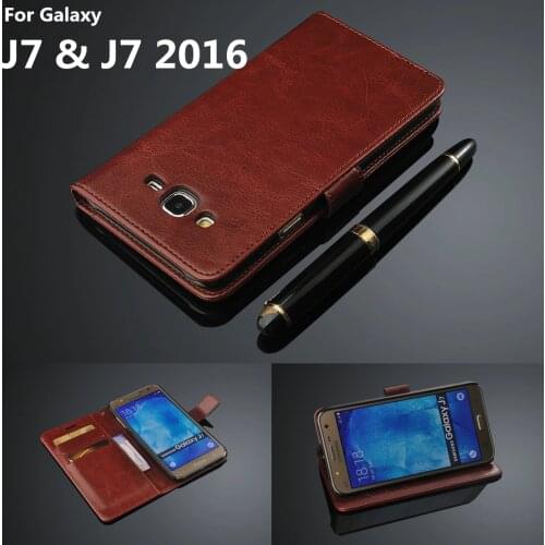 For fundas Samsung J7 card holder cover case for Samsung Galaxy J7 2016 leather phone case ultra thin wallet flip cover