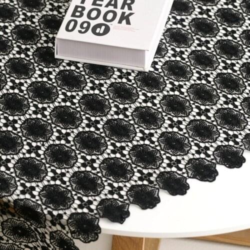 Black High-end Milk-silk Emboidered Lace Fabric Dress Shirt Clothing Fabric DIY Clothes Sewing Accessories Width 125cm 1Yard
