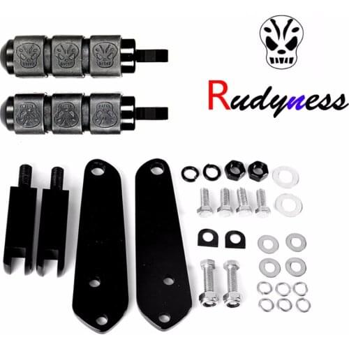 Black Highway Rudyness Footpeg With Mount Kit Fit For Harley Dyna FXD FXDC FXDL FXDB 91-13 14 15 16 Model